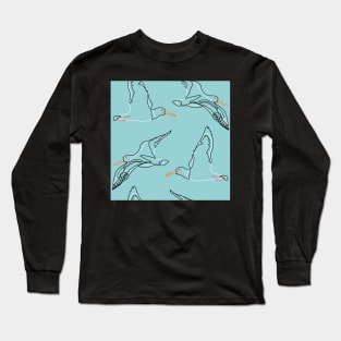 Oyster Catcher Outline Long Sleeve T-Shirt